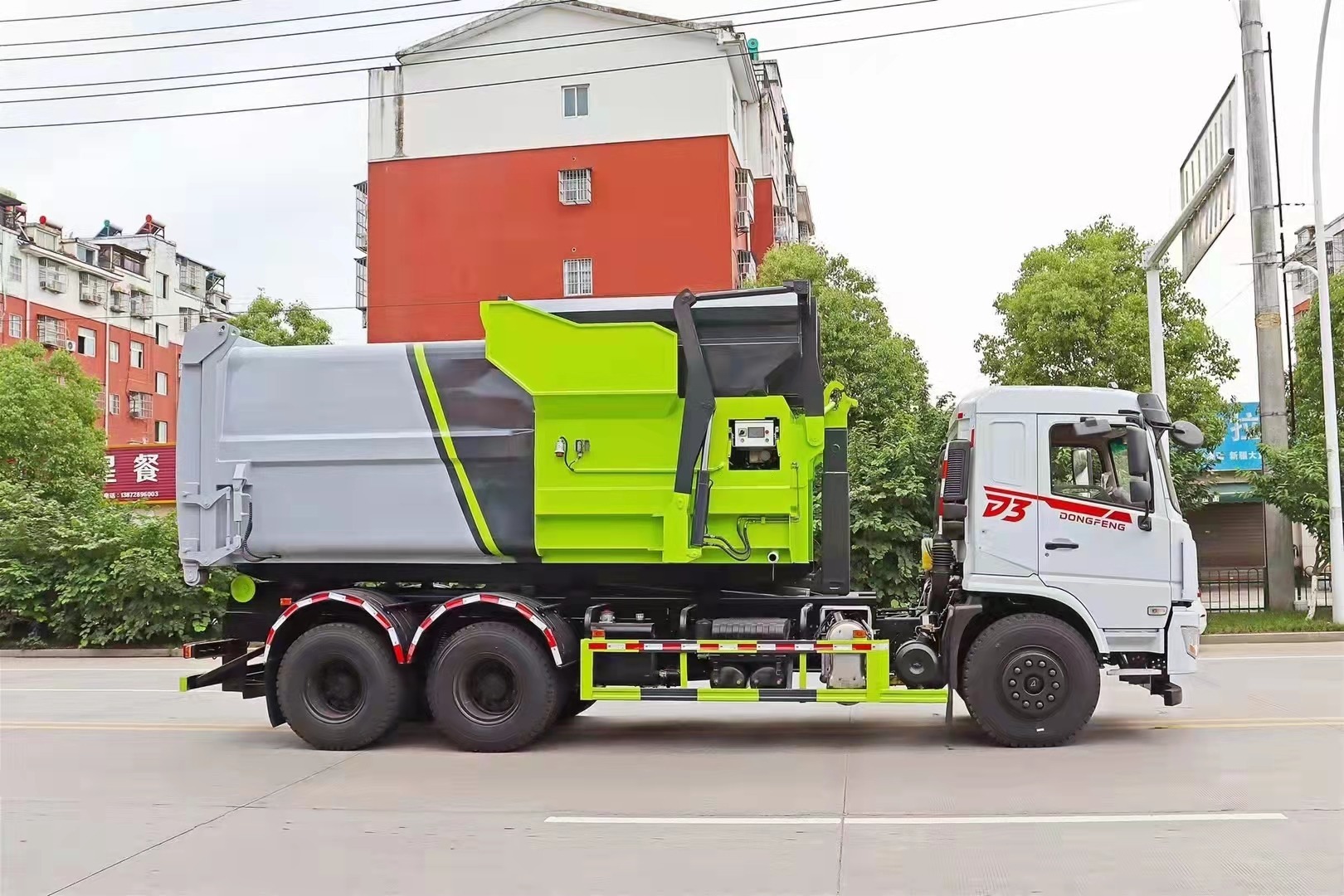 2024 Dongfeng 6x4 20CBM 25CBM Garbage Truck With Bin Hydraulic Hook Arm for Pure