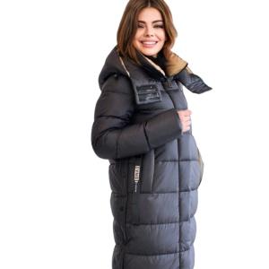 China FODARLLOY Ladies Warm Hooded Cotton-padded Clothes Slim Long Down Jackets Women Coats Winter plus size coats factory