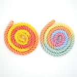 13mm Three Strand Cotton Rope Twisted Mixed Color Dog Leash Climbing Rope