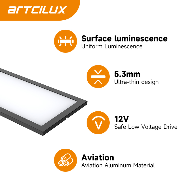 DC12V Aluminum Profile Under Cabinet Light Panel With Ra90 And Three Color Temperture