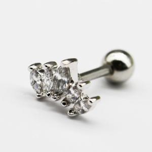 China Zircon Gems Ear Piercing Jewellery 1.2mm 16G Silver Cartilage Stud factory