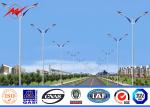 Outdoor Lighting Poles 28m Galvanized Street Light Poles With White Surface