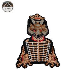 China Military Uniform Fox 3D Embroidery Patches One Side Design Any Color Available factory