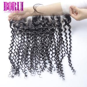 China ALL Color Deep Curly Lace Frontal , 13*4 Brazilian Human Hair Lace Closure factory