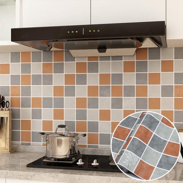 Ceramic Tile Mosaic PVC Self-Adhesive 3D Wallpaper for Bathroom Removable