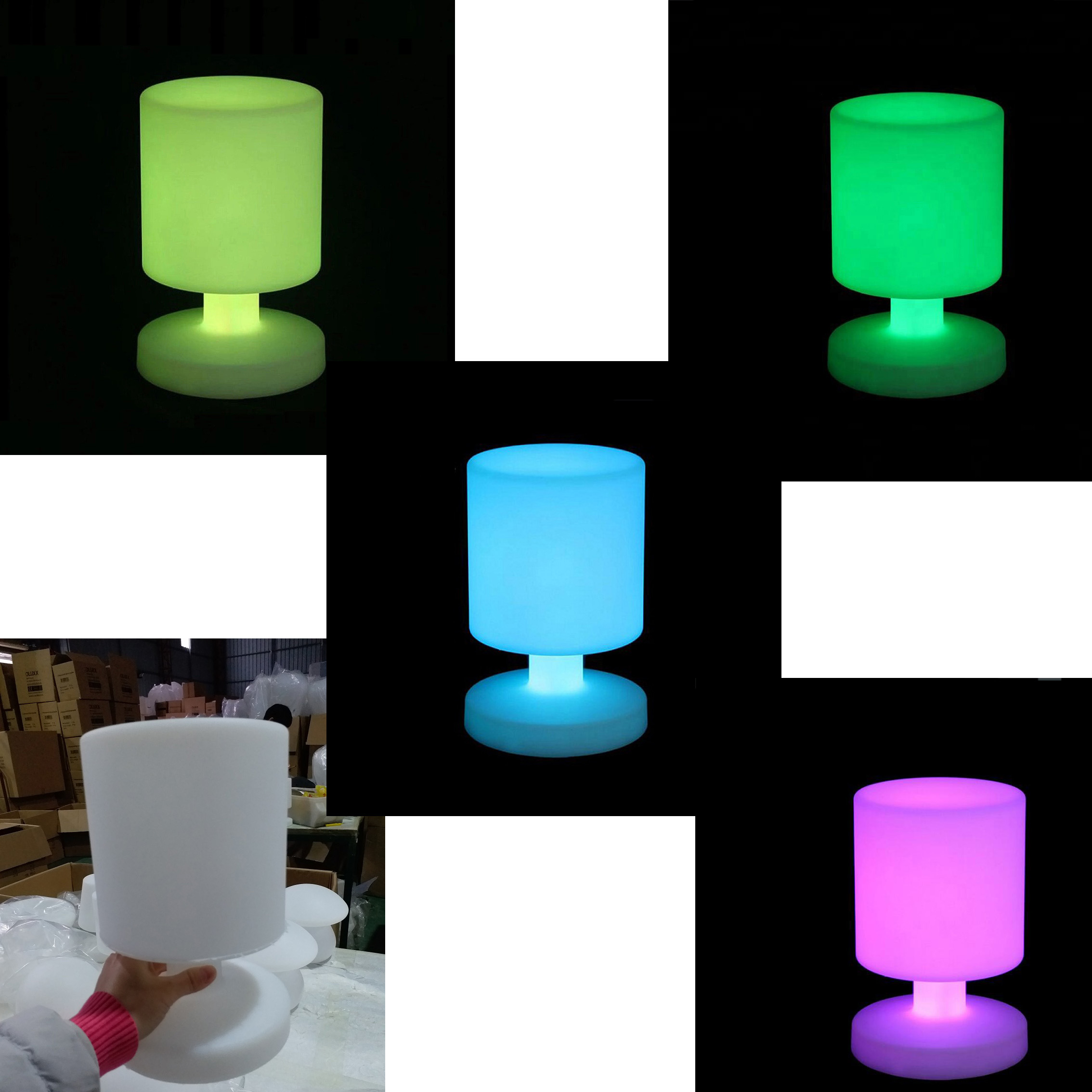 Rechargeable cordless color changeable fat boy led table lamp