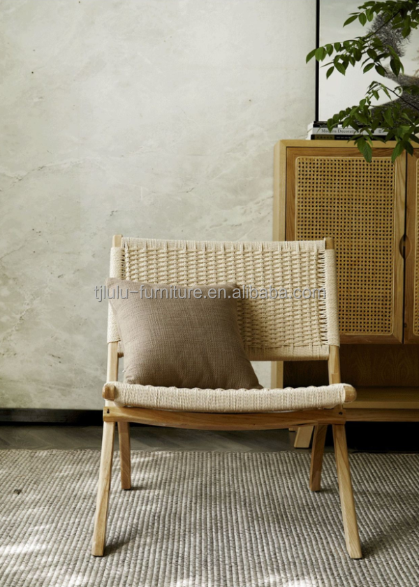 Natural Wood Woven Cord Living Room Chair The Perfect Combination of Style and Function in London