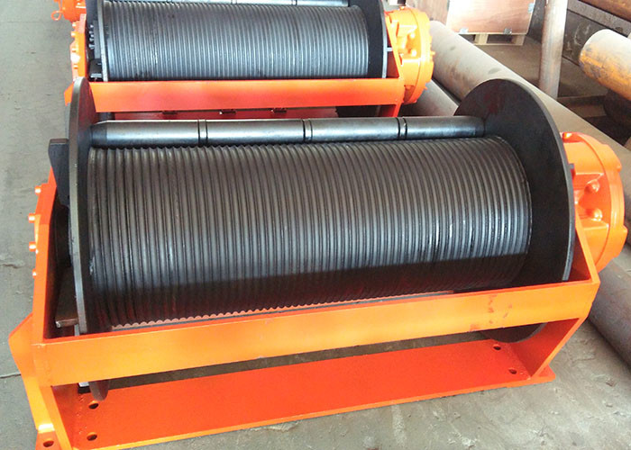 Customized Color LBS Grooved Drum / Hydraulic Winch With Spooling Device