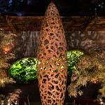 Western Style Curved Corten Steel Sculpture In 220cm Height