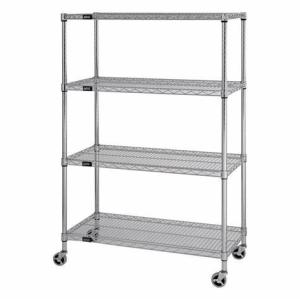 China 5- Tier Chrome Shelving Unit Ultrazinc NSF Steel Wire Shelving W Wheels 36&quot;X18&quot; factory