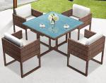 4 Seater Outdoor Dining Set Rattan Furniture Patio Rattan Dining Table Chair Set