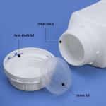 Translucent White Wide Mouth Square Empty Plastic Bottles 500ml OEM