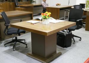 China Thick Table Top Melamine Coffee Table Golden Teak Color Surface 1000mm Length factory
