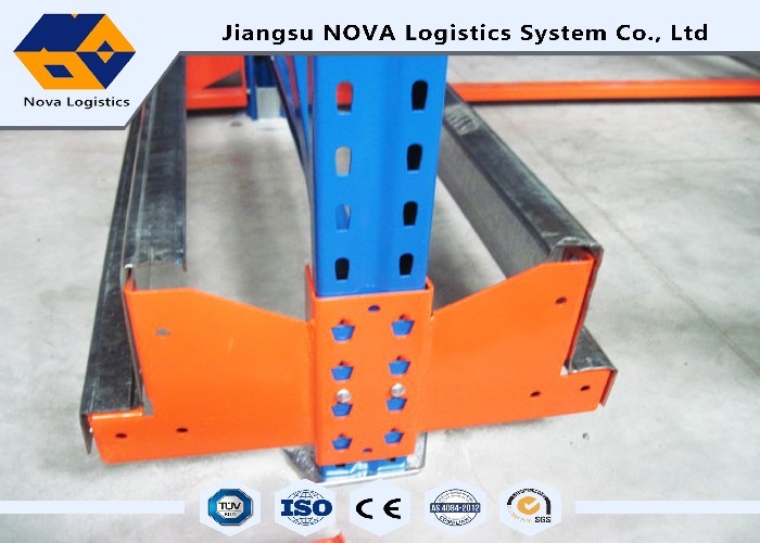 Adjustable CE Movable Racking Systems Powder Coating , Radio Shuttle Racking System