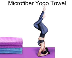 China ODM purple Non Slip Hot Microfiber Yoga Towel With Grips factory