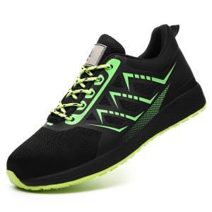China Unisex Flying Knit Kevlar Steel Toe Industrial Safety Shoes For Ladies Anti Smashing Work factory