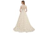 Applique Beading Long Wedding Dresses With Sash / Sexy Evening Gowns