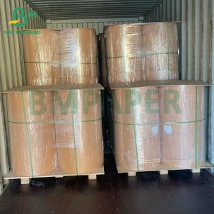 China 50gsm 60gsm High Strength Customized Brown Sack Kraft Paper Roll on sale