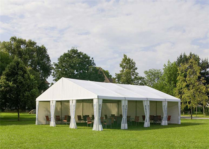 White Canvas Clearspan Fabric Structures Event Tent With Economical Wooden Flooring