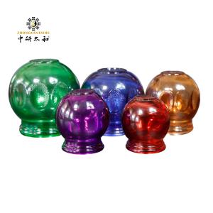 China Customized 5pcs Massage Cupping Set Special Chinese Traditional Fire Cup Glass Colorful Damp Removing factory