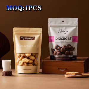 Custom Plastic Aluminumfoil Chocolate Food Packaging Bags With Zipper Custom