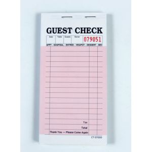 Customized English Language Perforated 2-Part Hotel Guest Checks