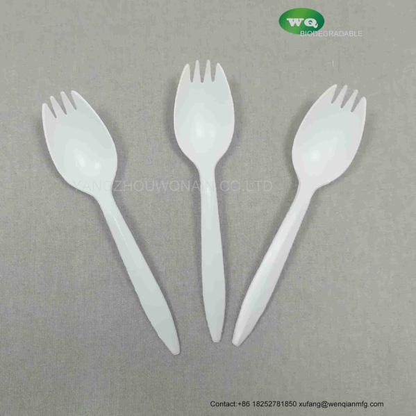 5.5 Inch Bioplastic Spork Great For School Lunch, Picnics Or Restaurant Pure