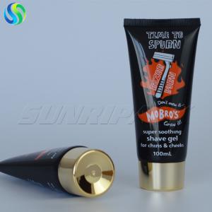 China 100ml/3.5oz empty shiny cap shave gel plastic tube for cosmetics packaging on sale