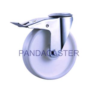 China 5&quot; Polypropylene Wheel Swivel Bolt Hole Industrial Castors With Double Brake Device factory