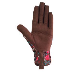China Tight Firm Synthetic Leather Spandex Gardening Gloves Floral Printing factory