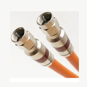 China F6 Bare Copper TV Cable for CCTV System Steel Wire Messenger Male RF CATV Connector factory