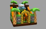 Inflatable Safari Park Bouncy Slide / PVC Inflatable Elephant Bouncer Colourful