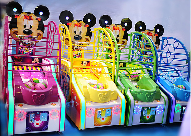 Arcade Mickey Basketball Shooting Game Machine Metal Cabinet Firm And Durable