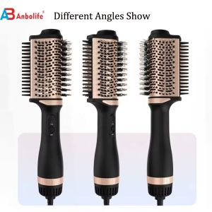 2-in-1 Titanium Hair Brush Styler with 1200W Power 3 Temperature Levels and 2