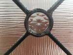 Door Decorative Panel Glass 22"*64" Black Patina Natural Wood Style