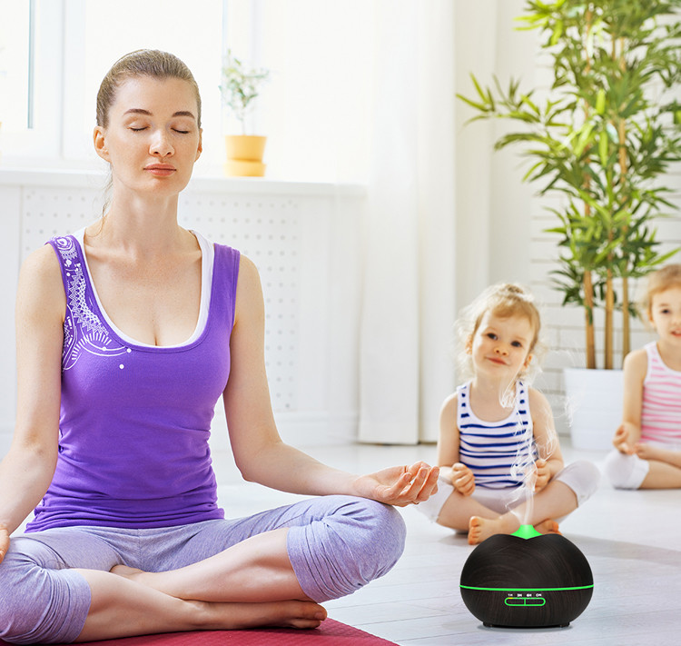 400ML Wood Grain Aromatherapy Diffuser Ultrasonic Air Humidier Mist Maker