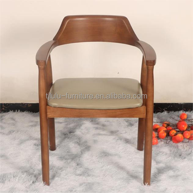 North European PU Leather Pads Solid Wood Dining Chair for Restaurant NO Folded and OEM Service Accepted