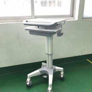 China Hospital Notebook Rolling Desktop Computer Cart , ABS Mobile Laptop Cart Medical factory