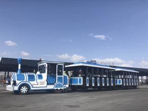 China Theme Park Tourist Train Rides 72 Sets Diesel Road Train Steering System factory