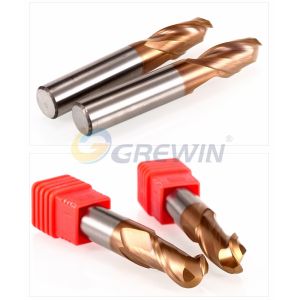China BALLNOSE Tungsten Solid Carbide Mill HRC55 2F Nano Copper Coated on sale