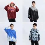 Loose Hoodies For Women Tie Dye Printed Hoodie Graffiti Gradient Color Autumn