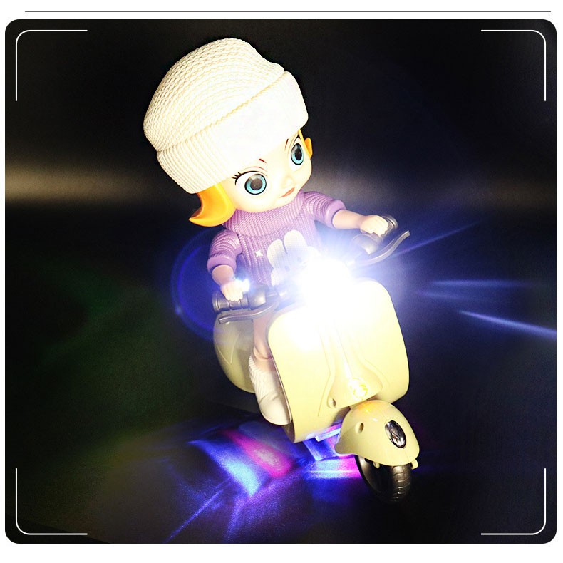 Finished Goods Children's Dazzling Electric Motorcycle Toy 360 Rotating Swinging Model