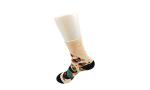 Sporty Anti - Bacterial Knitted 3D Printed Socks Unisex Adults Wearing Black