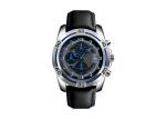 Chronograph Mens Stainless Steel Watches Leather Strap 50m Water Resistant