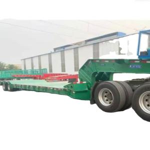 China 80 Ton 3 Axle Low Bed Trailer Detachable Gooseneck Lowboy Trailer For Sale In Guinea And Kenya factory