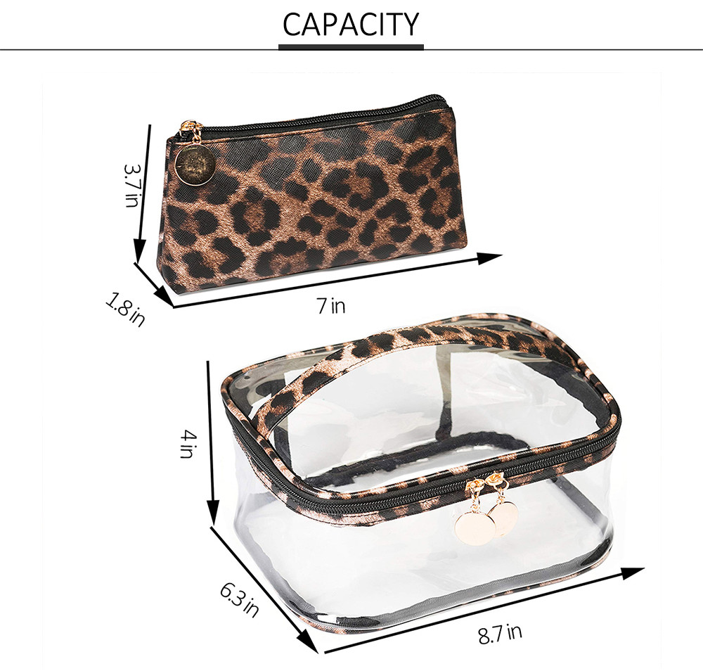 Multifunctional Leopard PVC Cosmetic Organizer Bag