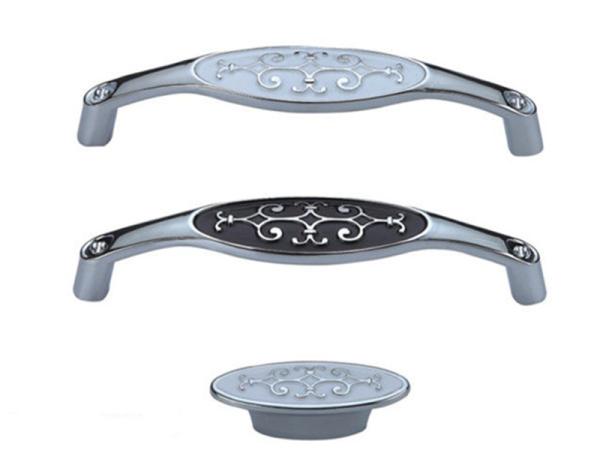 Oval GL8872 Kitchen Cabinet Knobs Chrome Arched Black Dresser Pulls Furniture