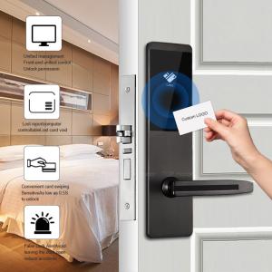 China RFID Card Mechanical Key Hotel Smart Locks Smartphone Access Black Aluminium Alloy factory