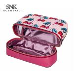 Women Waterproof PU Leather Portable Travel Makeup Bag With Mirror