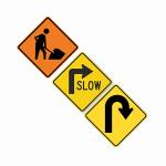 Custom Yellow Reflective Traffic Sign Slow Stop Pedestrian Crossing Road Safety